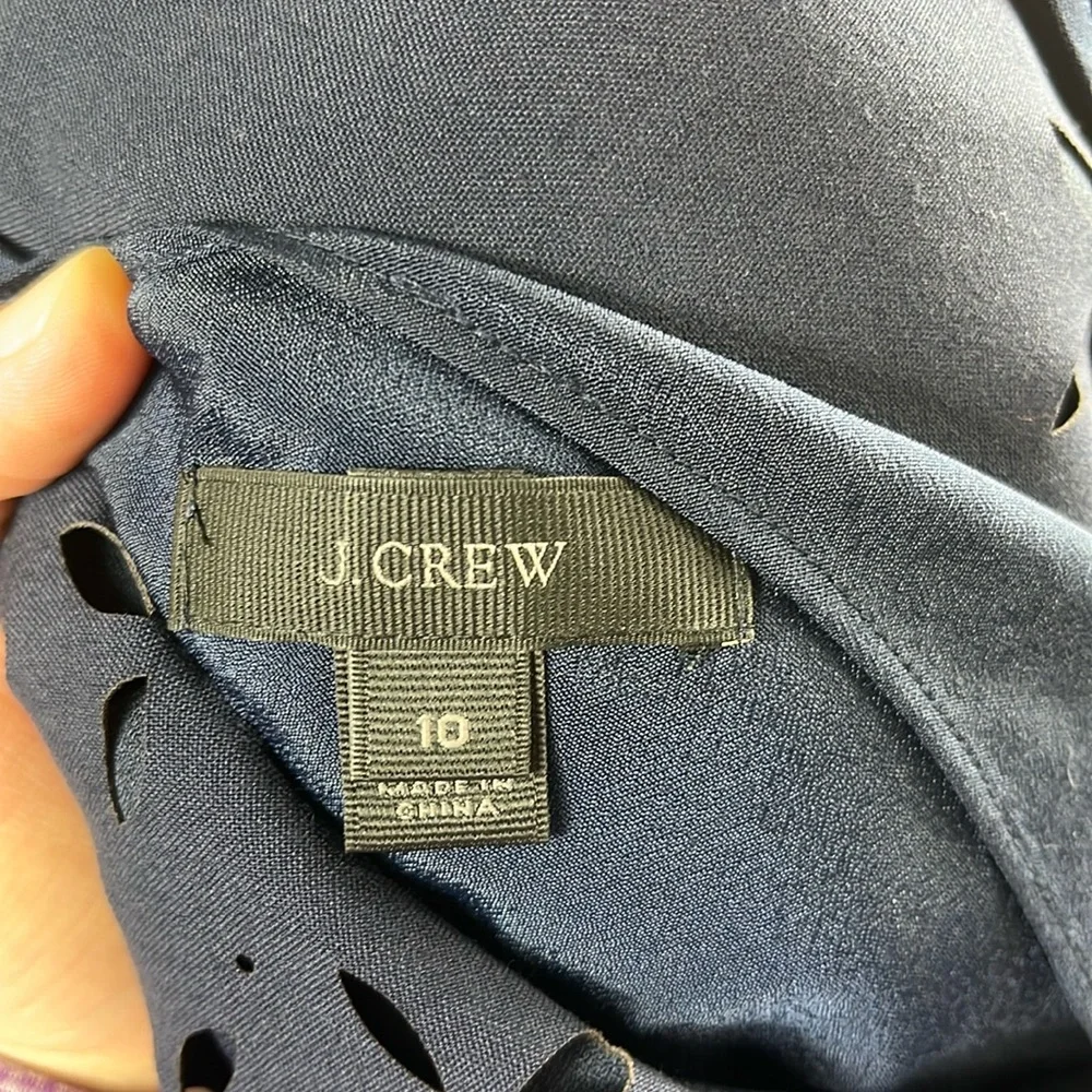 J. Crew Laser Cut Out Shift‎ Dress in Navy Blue.